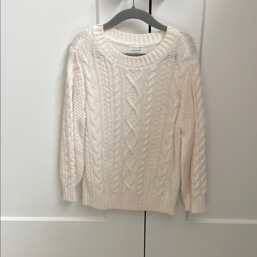 Cream Cable Knit Crew Neck Sweater girls 5/6 small
